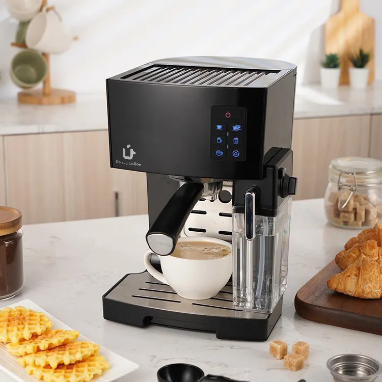Dejavu espresso machine with a cup of coffee